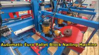 Máquina clavadora automática de bloques de paletas europeas