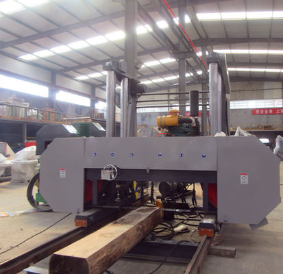 Electric Portable Sawmill Horizontal Bandsaw Sawmill With Diesel Engine For Big Log Cutting