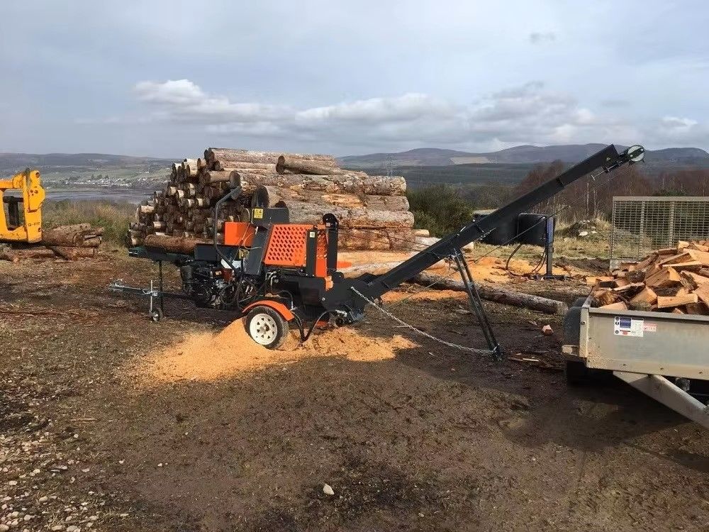 Power And Efficiency E Start Gasoline Wood Log Splitter Firewood Processor Wood Chipper