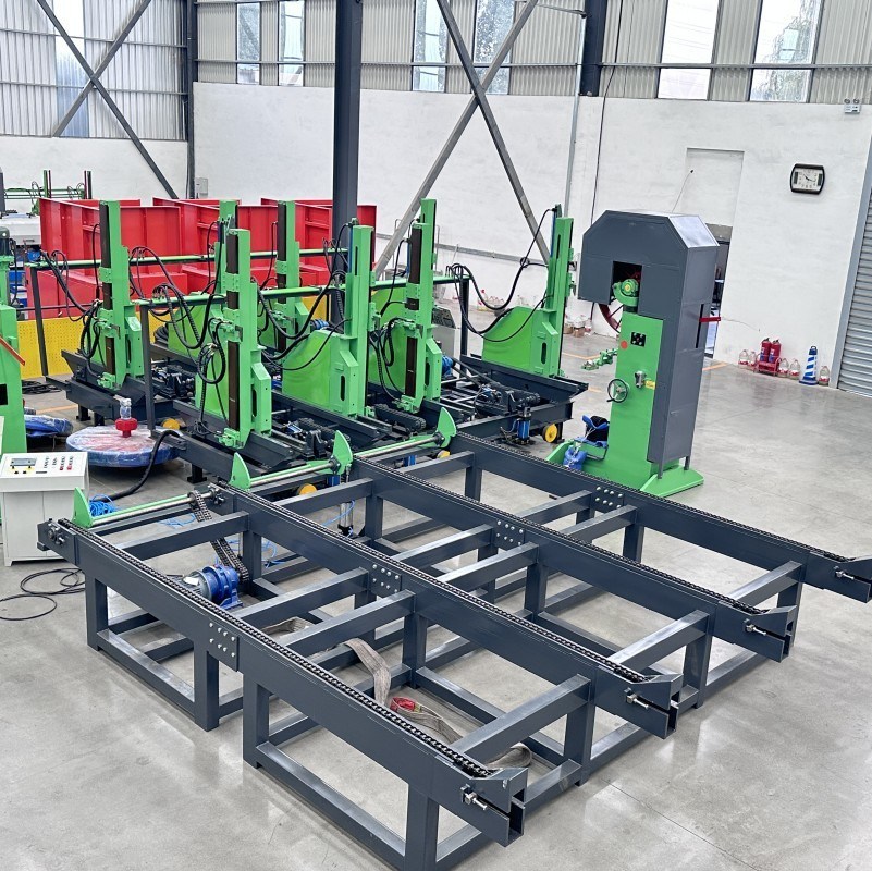 CNC Hydraulic Vertical Sawmill Machine MJ3212B Automatic Bandsaw with Log Carriage 1250mm Wheel 45KW Motor