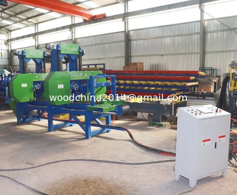 Máquina automática para el molino de serradura de banda de serradura con doble hoja vertical
