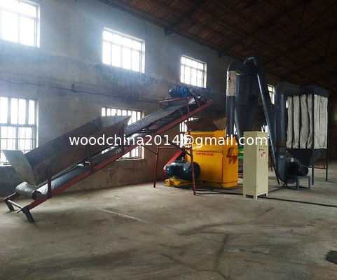 Maquina de trituración de aserrín de madera con recolector de aserrín para pellets de madera