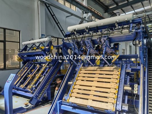 Máquina automática de ensamblaje de paletas de fibra EURO bloque de aserrín de paletas máquina de clavado de paletas EURO máquina de clavado de paletas de madera