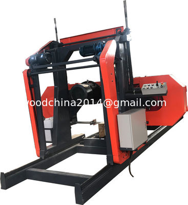 Máquina de aserradero para el procesamiento de madera de madera Aserradero portátil de madera, sierra de banda horizontal automática con alimentación por inversor