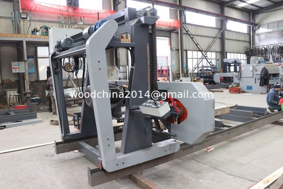 Máquina de aserradero para el procesamiento de madera de madera Aserradero portátil de madera, sierra de banda horizontal automática con alimentación por inversor