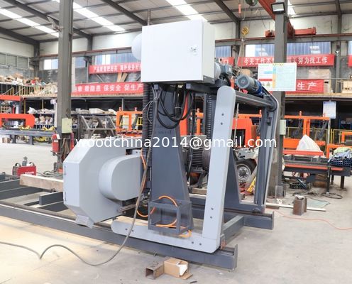 Máquina de aserradero para el procesamiento de madera de madera Aserradero portátil de madera, sierra de banda horizontal automática con alimentación por inversor