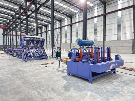 Máquina de fabricación de paletas de bloque de madera Euro 4 Sistema de ensamblaje de clavijas de paletas de paleta
