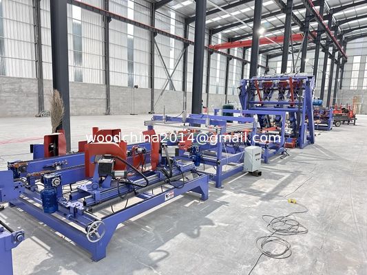 Línea de producción automática de clavado de paletas de madera de bloque euro Línea automática para la máquina europea de fabricación de paletas