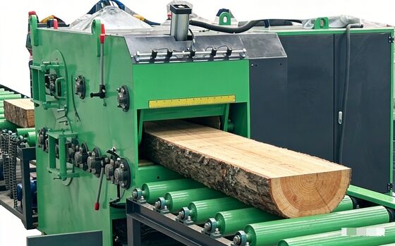 Sierra de corte múltiple de alta resistencia con velocidad de avance ajustable | Ancho de entrada máximo de 600 mm