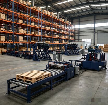Línea de producción automática de palets de madera de alta eficiencia EPAL estándar europeo | Capacidad de 50-80 piezas/h