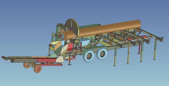 Procesador móvil de leña totalmente automatizado de empuje hidráulico de 50 toneladas para diámetro de tronco de 600 mm