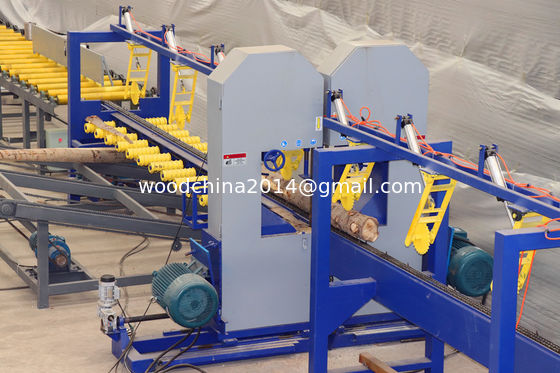 Máquina automática para el molino de serradura de banda de serradura con doble hoja vertical