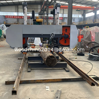 Cerradura eléctrica portátil Cerradura horizontal de banda con motor diesel para el corte de troncos grandes